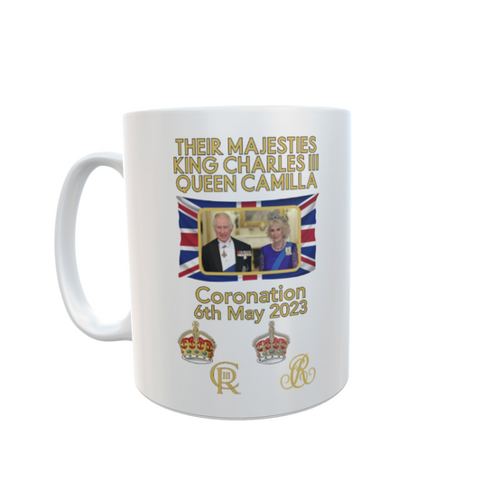 King & Queen Mug Gift - Charles III Camilla Coronation - Cute Novelty Royal Commemorative Cup Present