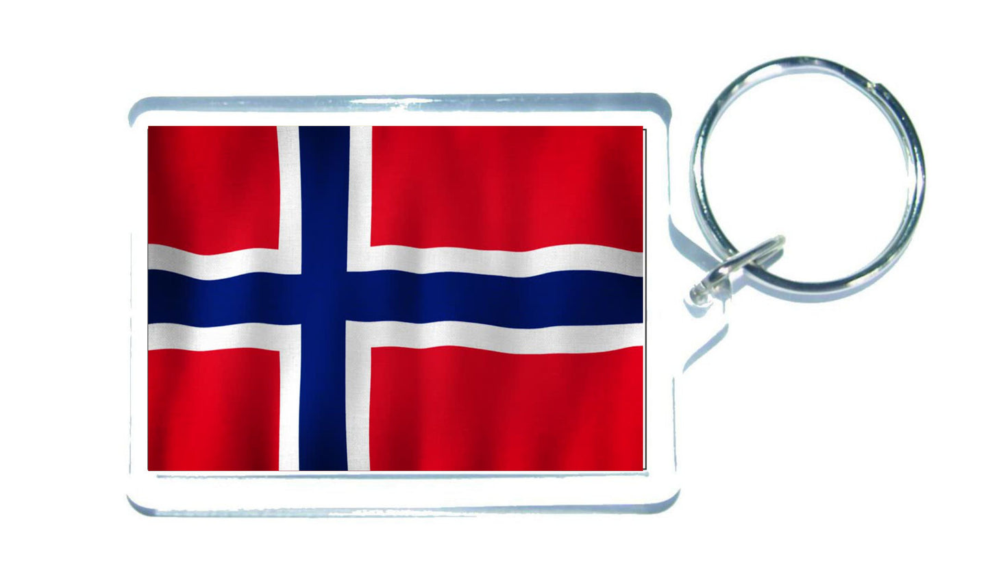 Norway Flag Keyring Gift - Cute Norwegian Novelty Key Fob - Birthday Present