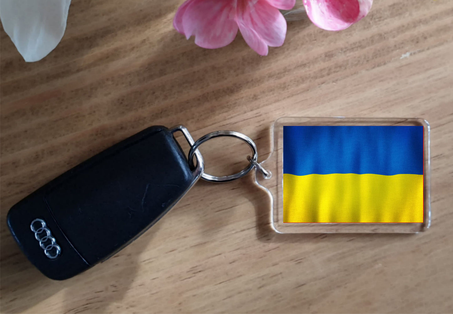 Ukraine Flag Keyring Gift - Cute Ukrainian Novelty Key Fob - Birthday Present