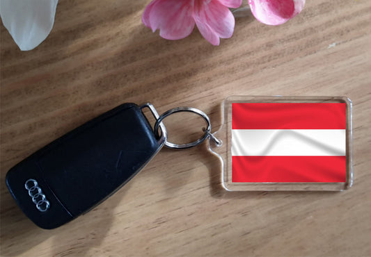 Austria Flag Keyring Gift - Cute Austrian Novelty Key Fob - Birthday Present