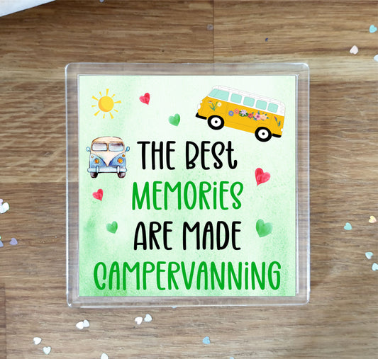 Campervan Coaster - The Best Memories Are made Campervanning - Fun Novelty Birthday Gift