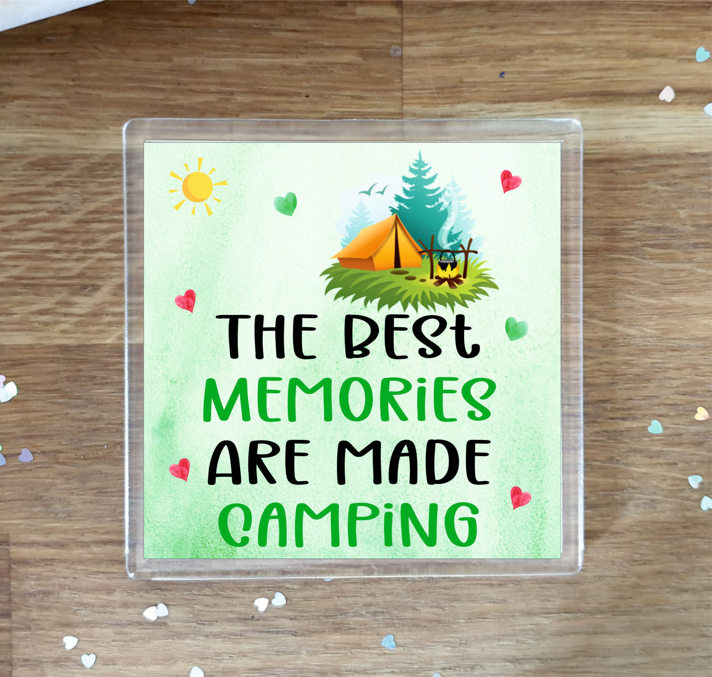 Camping Coaster - The Best Memories Are Made Camping - Novelty Birthday Gift