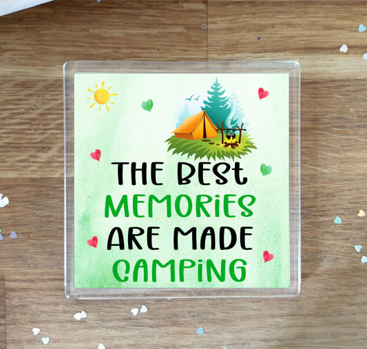 Camping Coaster - The Best Memories Are Made Camping - Novelty Birthday Gift