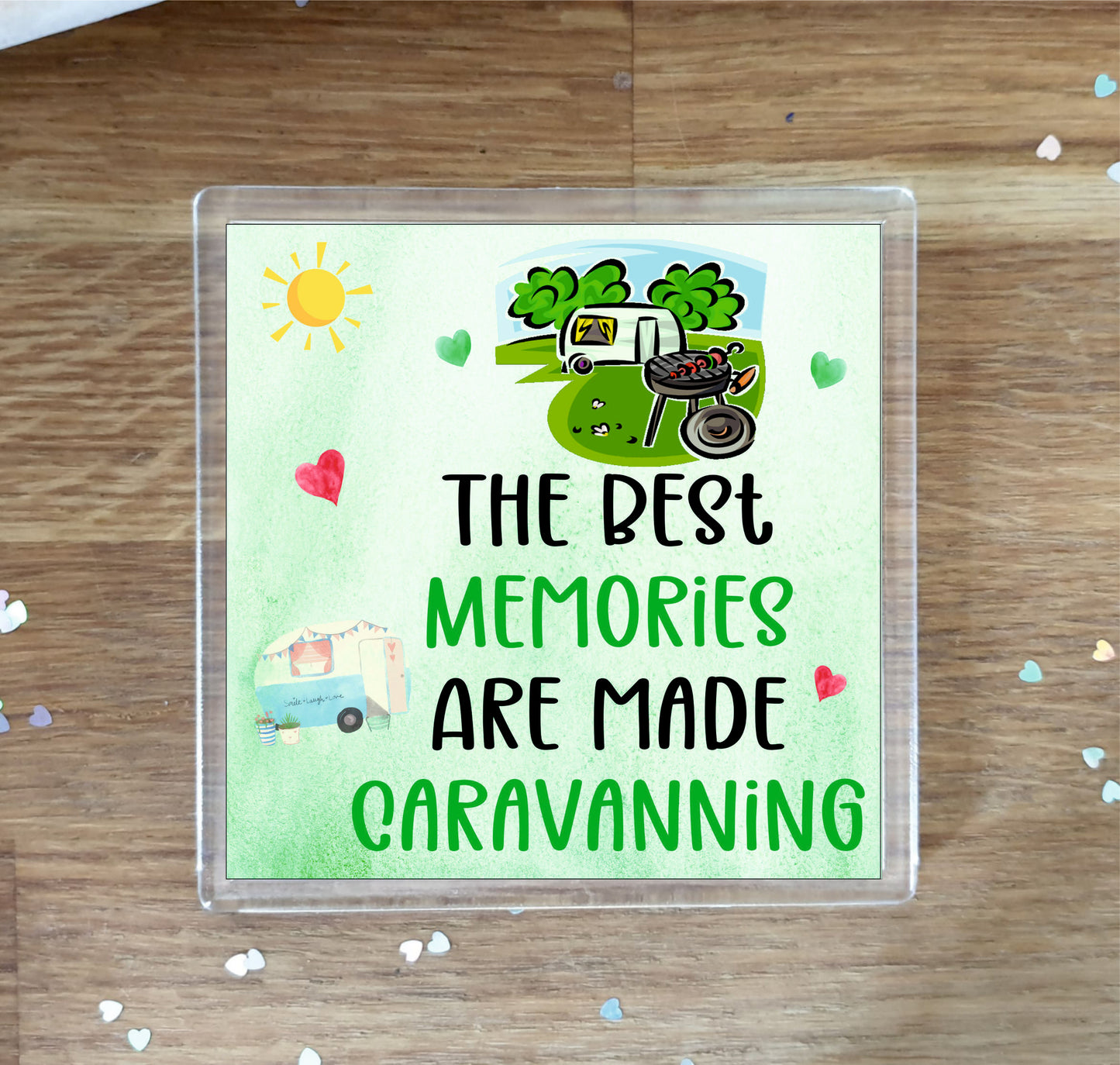 Fun Caravan Coaster - The Best Memories Are Made Caravanning - Novelty Birthday Gift