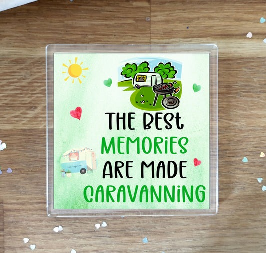Fun Caravan Coaster - The Best Memories Are Made Caravanning - Novelty Birthday Gift