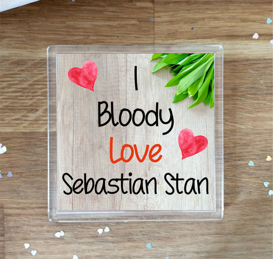 Sebastian Stan Coaster - I Bloody Love Sebastian Stan - Cute Fun Novelty Birthday Gift