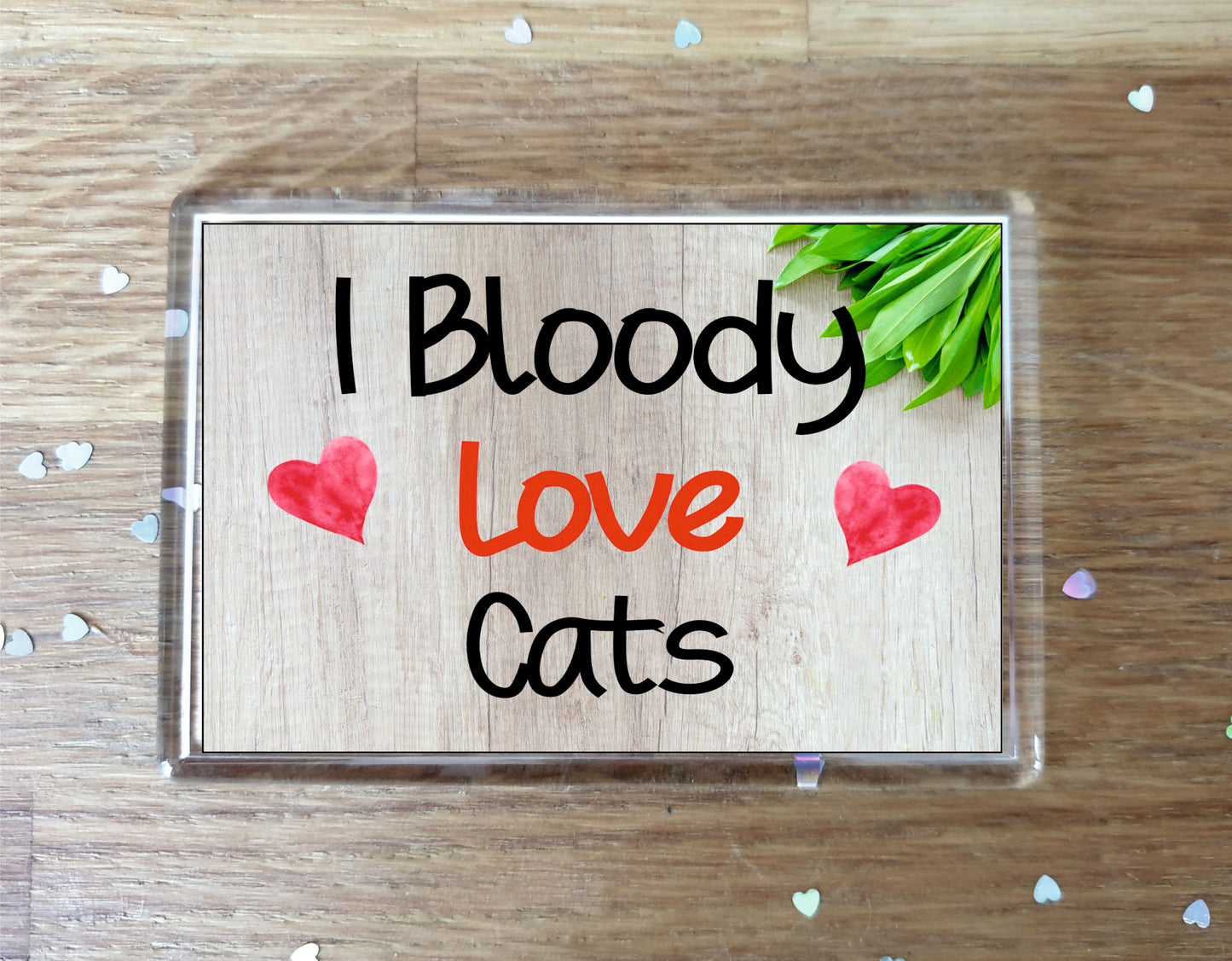 Cat Fridge Magnet Gift - I Bloody Love Cats - Fun Cute Pet Lover Xmas Birthday Present