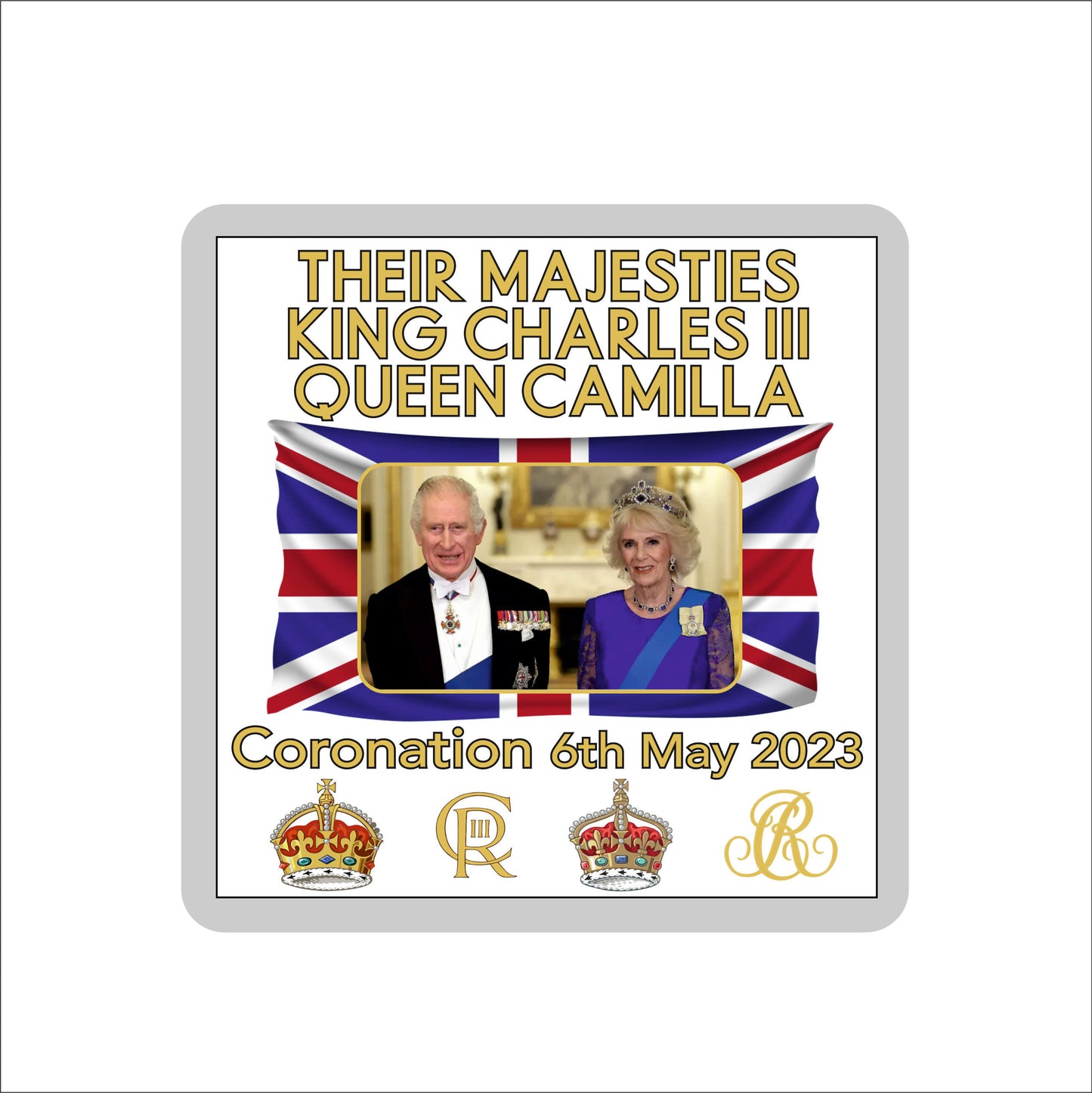 King Charles Queen Camilla Coaster Gift - King Charles III Queen Camilla Coronation - Cute Novelty Royal Commemorative Present