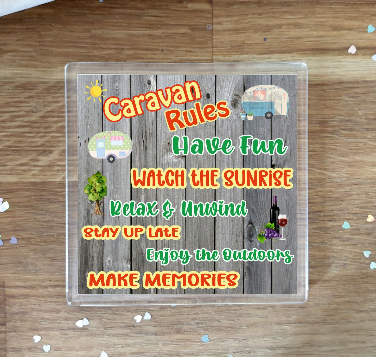 Caravan Coaster - Caravan Rules - Fun Novelty Birthday Gift