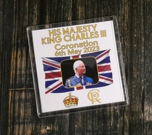 King Charles Coaster Gift - King Charles III Coronation - Cute Novelty Royal Commemorative Present