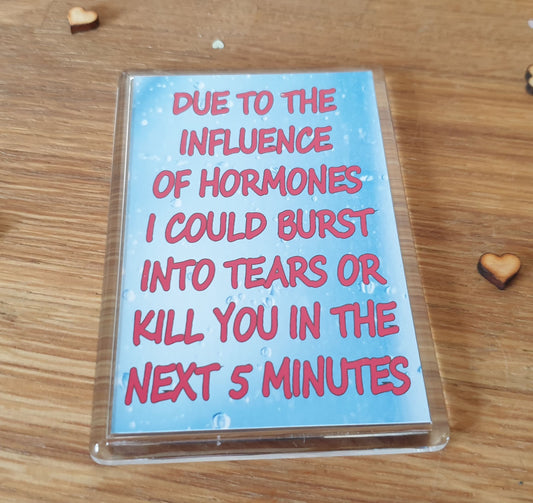 Funny Menopause Fridge Magnet - Burst Into Tears or Kill - Novelty Joke Quote Amusing Present