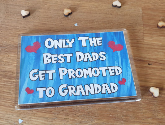 Dad Grandad Fridge Magnet - Only The Best Dads Get Promoted - Fun Cute Cheeky Novelty Present