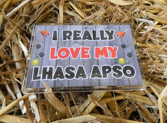 Lhasa Apso Fridge Magnet Gift - I Really Love My - Cute Novelty Fun Dog Owner Present