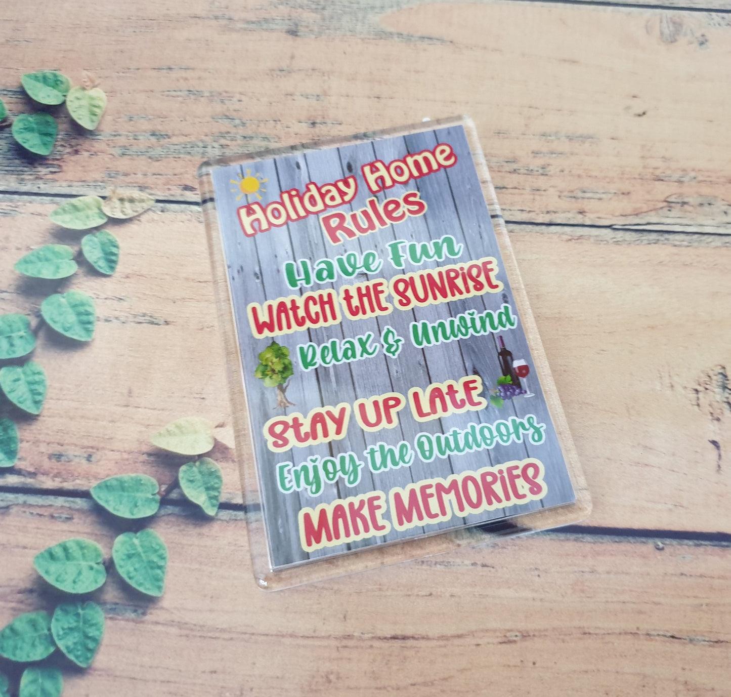 Holiday Home Fridge Magnet Gift - Holiday Home Rules - Fun Cute Birthday Novelty Present