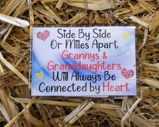 Granny Granddaughter Fridge Magnet Gift Side By Side Or Miles Apart Fun Cute Novelty Love Birthday Christmas Present