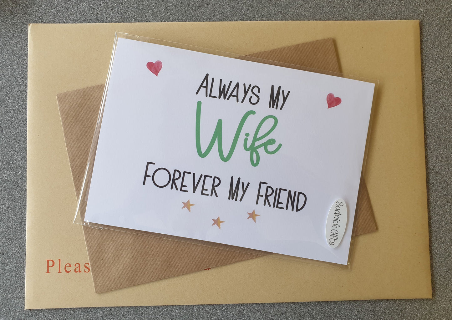 Wife Birthday Card - Always My Wife Forever My Friend - Nice Cute Funny Novelty Greetings Card
