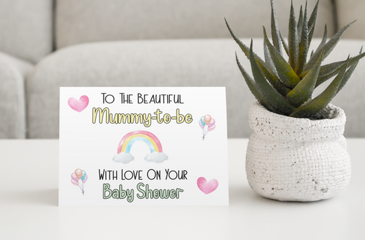 Baby Shower Card - To The Beautiful Mummy To Be - Nice Cute Novelty Greeting Card