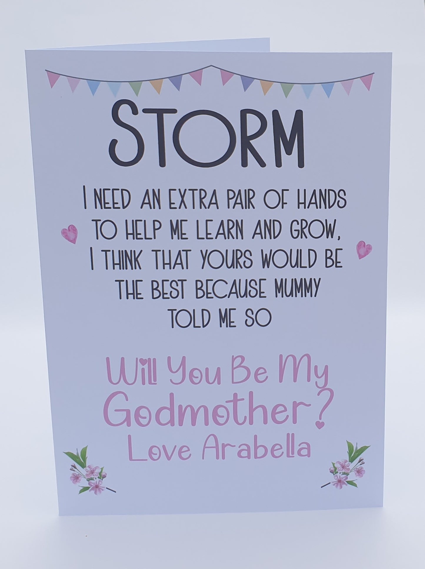 Personalised Godmother Card - Will You Be My Godmother - Fun Cute Novelty Greetings Card