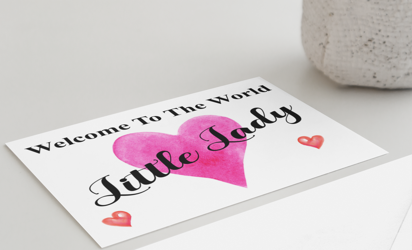 Newborn Card - Welcome Little Lady - Nice Cute Novelty Greeting Card