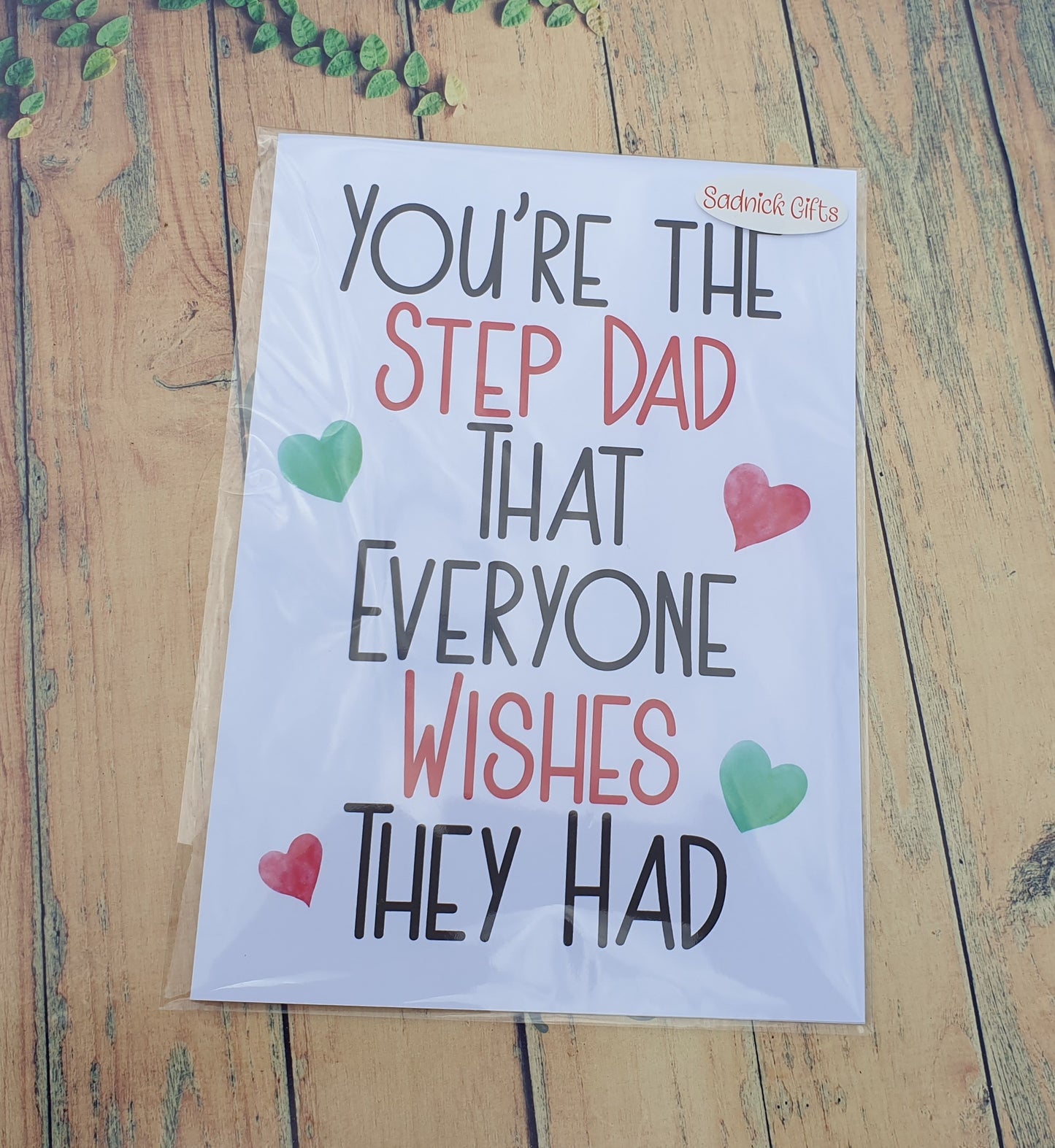 Step Dad Birthday Card - You're The Step Dad That Everyone Wishes They Had - Nice Cute Novelty Greetings Card