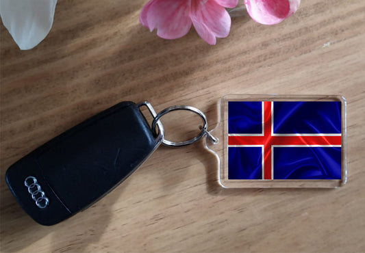 Iceland Flag Keyring Gift - Cute Icelandic Novelty Key Fob - Birthday Present