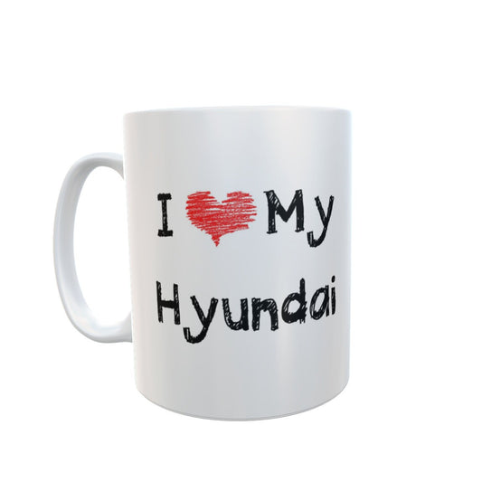 Hyundai Mug Gift – I Love Heart My - Novelty Cute Car Owner Driver Ceramic Cup for Men and Women