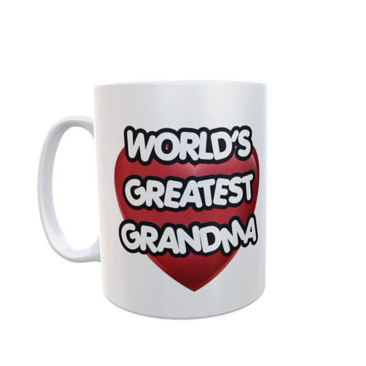 Grandma Mug Gift - World's Greatest Grandma - Novelty Cute Tea Coffee Ceramic 10oz Cup for Women