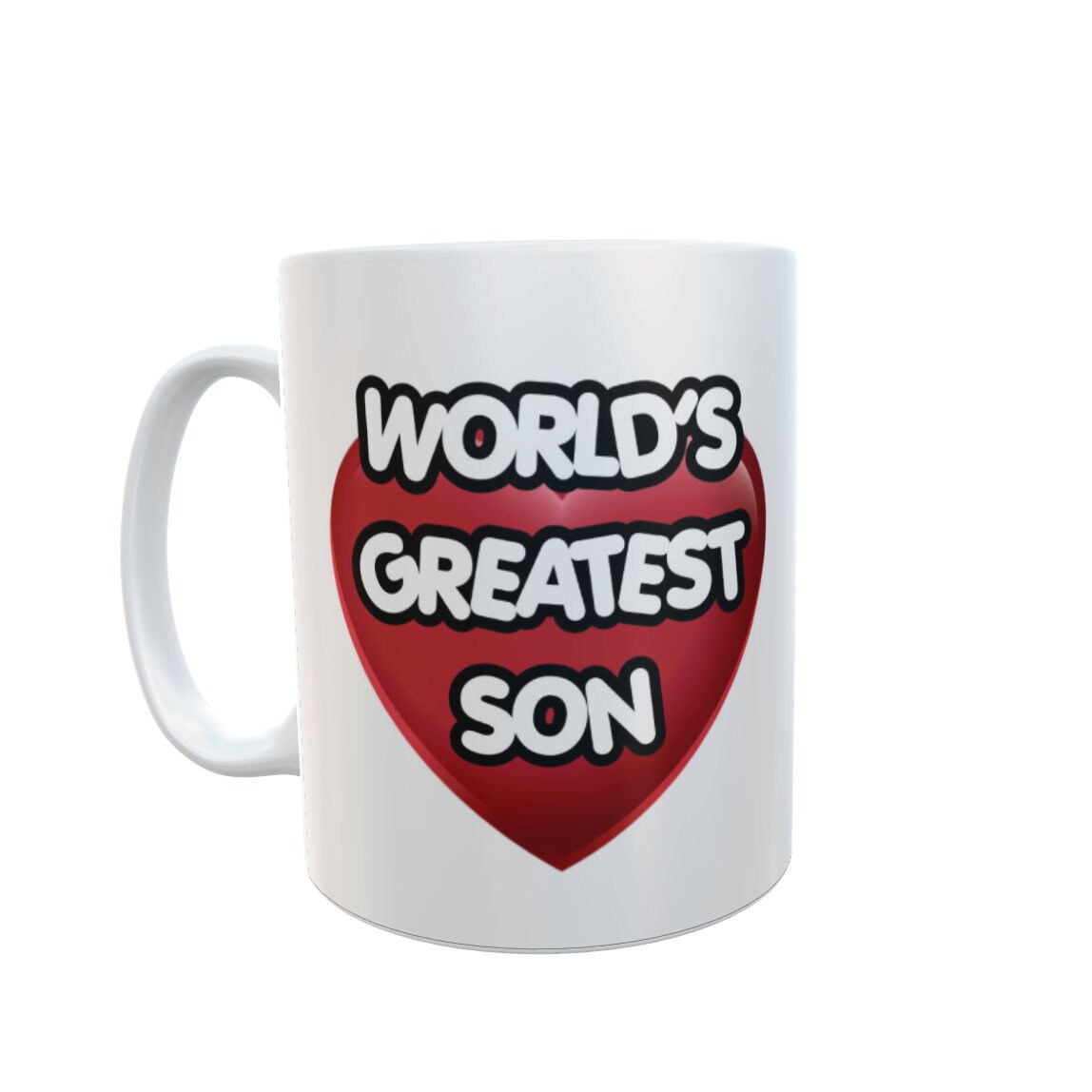 Son Mug Gift - World's Greatest Son - Nice Novelty Cute  Red Heart Cup