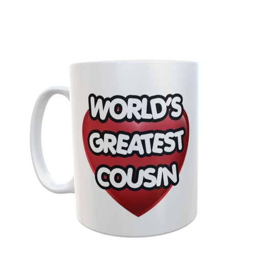 Cousin Mug Gift - World's Greatest Cousin - Nice Novelty Cute Ceramic Cup Present
