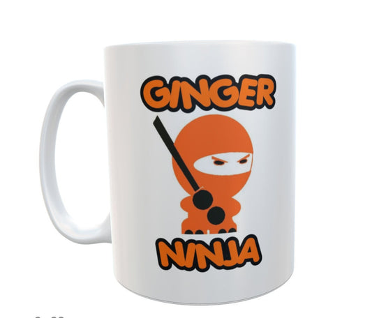 Ginger Mug Gift - Ginger Ninja - Funny Cute Novelty Redhead Joke Ceramic Cup Present