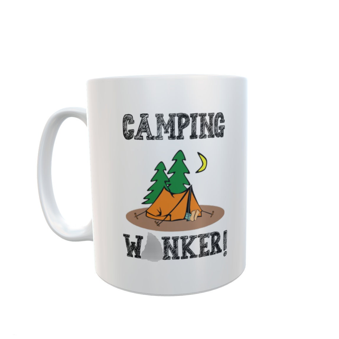Tent Mug - Camping Wanker - Novelty Cute Rude Funny Holiday Travel Vacation Cup Present