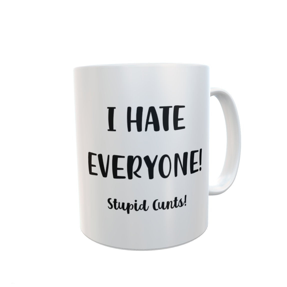 Rude Mug Gift - I Hate Everyone Stupid Cunts - Novelty Joke Funny Cup Present
