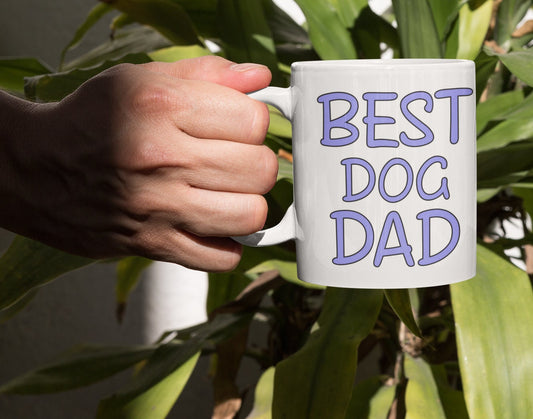 Dog Mug Gift - Best Dog Dad - Nice Cute Funny Novelty Pet Owner Daddy Cup Present
