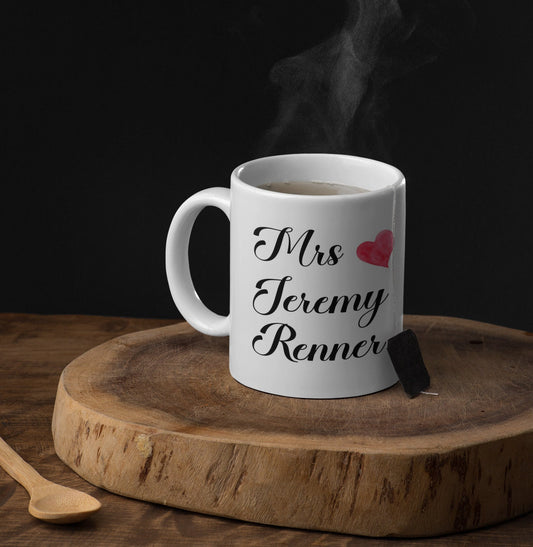 Mrs Jeremy Renner Mug Gift Nice Cute Funny Novelty Marvel Hawkeye Movie Fan Cup Present