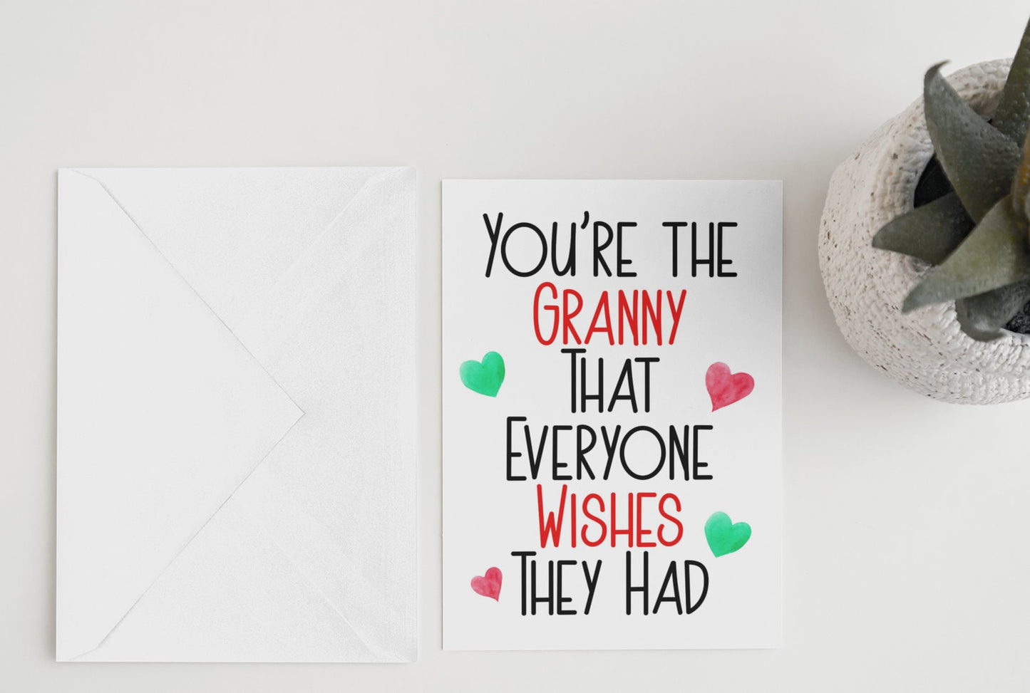Granny Birthday Card - You're The Granny That Everyone Wishes They Had - Nice Cute Novelty Greeting Card