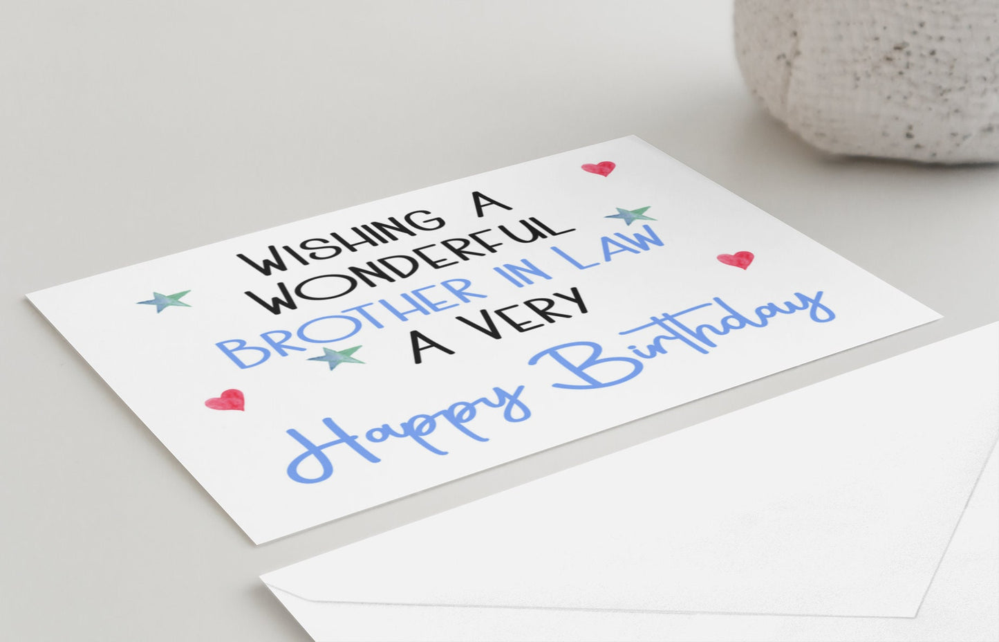 Brother In Law Birthday Card - Wishing A Wonderful Brother In Law A Very Happy Birthday - Nice Cute Funny Novelty Greeting Card