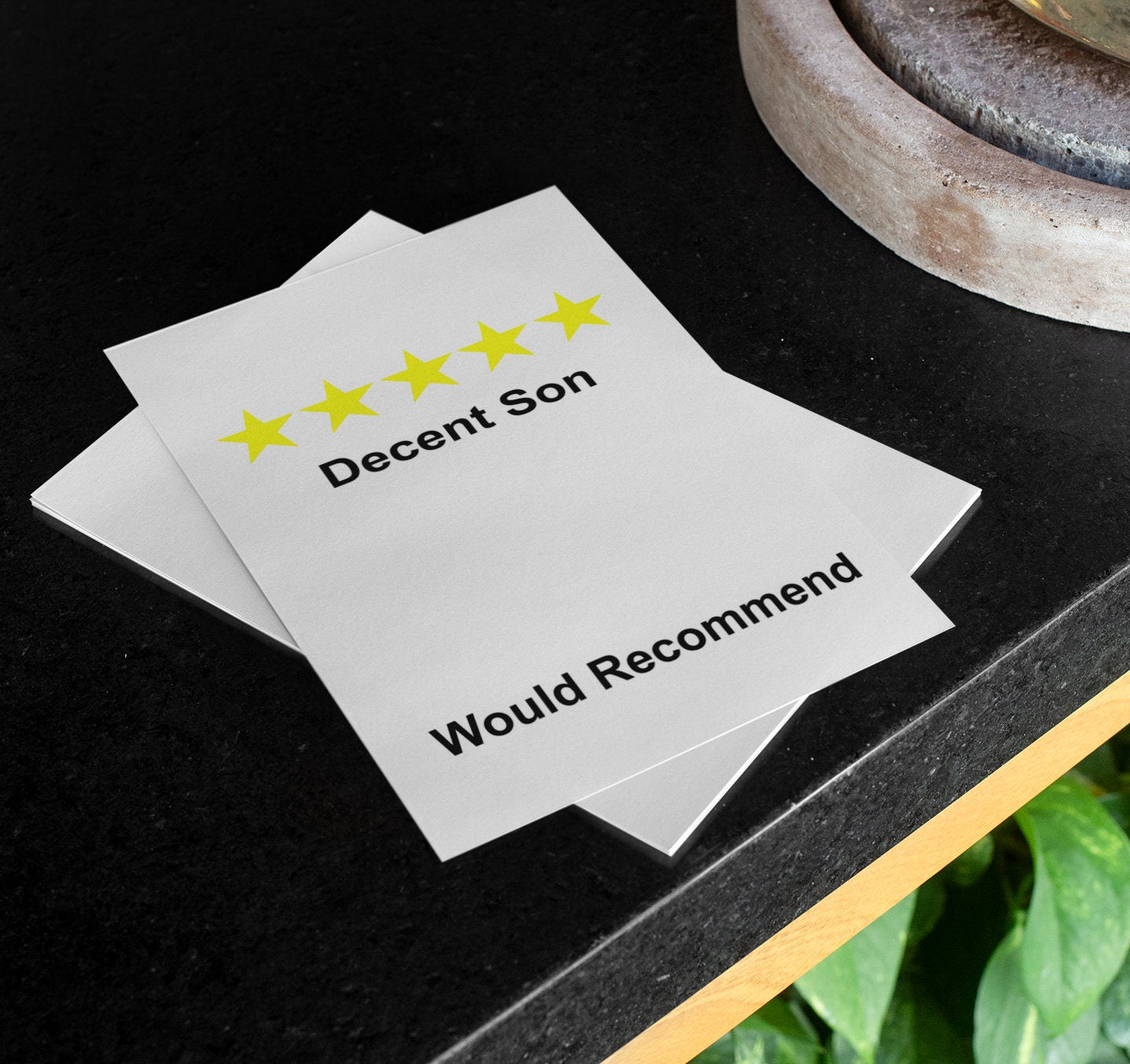 Son Birthday Card - Decent Son Would Recommend - Fun Novelty Greetings Card