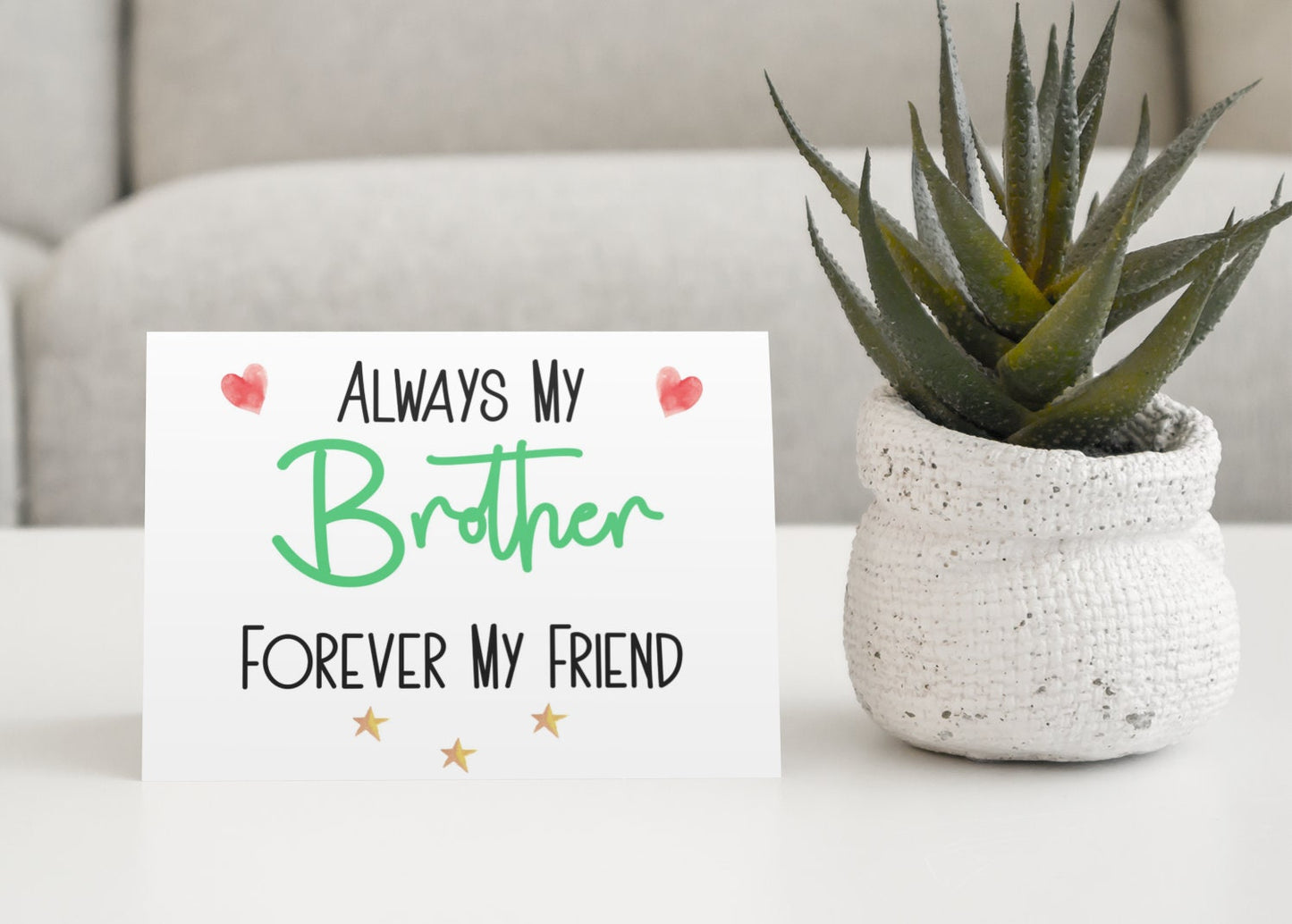 Brother Birthday Card - Always My Brother Forever My Friend - Nice Cute Funny Novelty Greetings Card