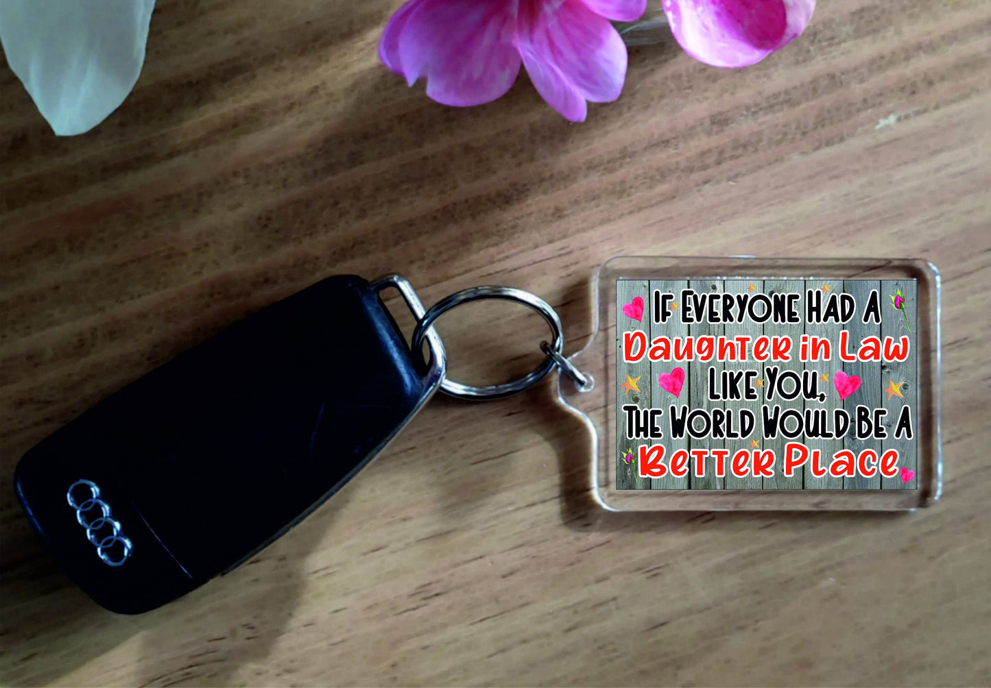 Daughter in Law Keyring Gift - The World Would Be A Better Place - Cute Novelty Fun Birthday Christmas Present