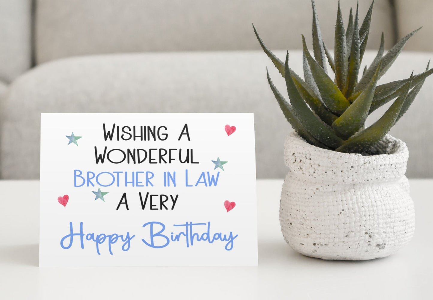 Brother In Law Birthday Card - Wishing A Wonderful Brother In Law A Very Happy Birthday - Nice Cute Funny Novelty Greeting Card