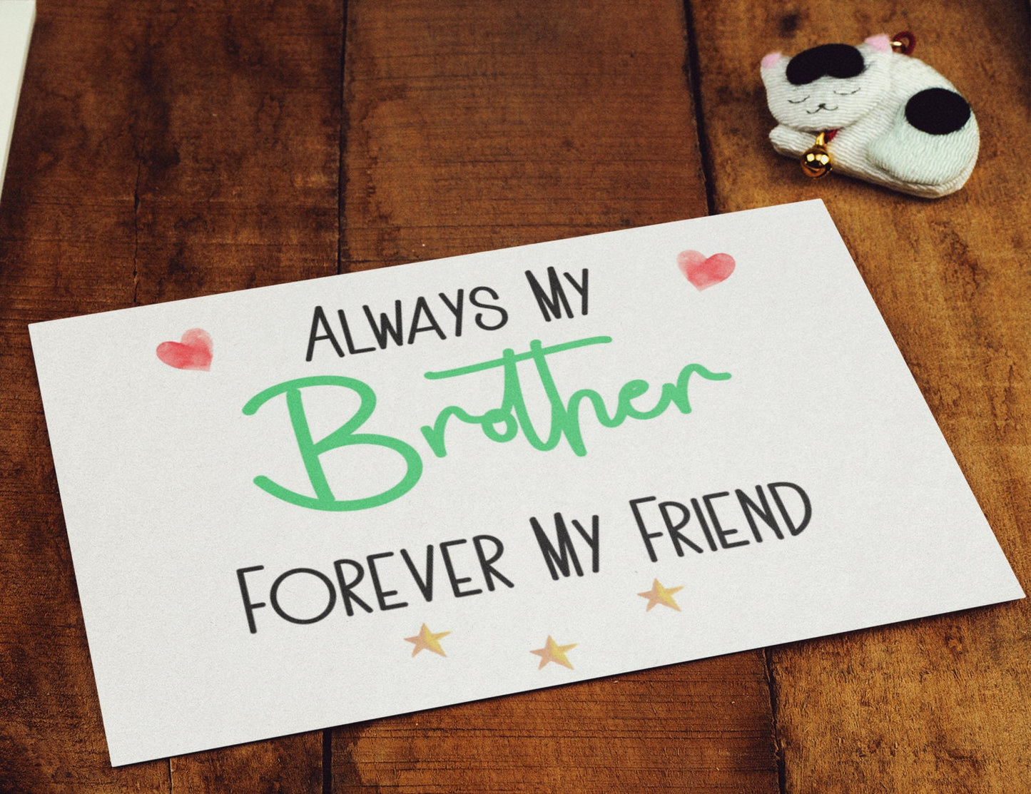 Brother Birthday Card - Always My Brother Forever My Friend - Nice Cute Funny Novelty Greetings Card