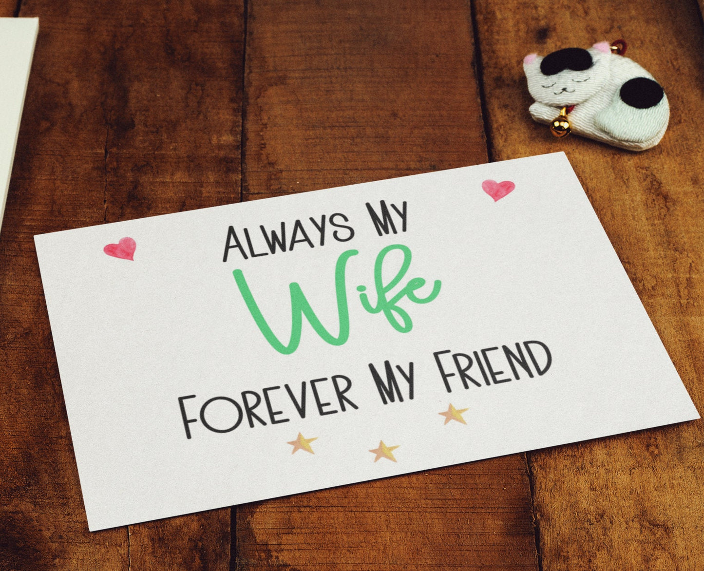 Wife Birthday Card - Always My Wife Forever My Friend - Nice Cute Funny Novelty Greetings Card