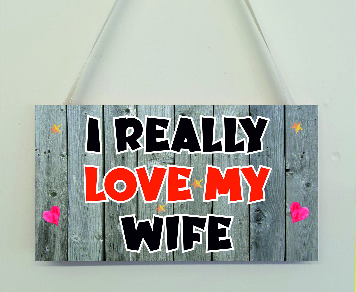Wife Fun Plaque - I Really Love My Wife - Novelty Plaque - Birthday Christmas Gift Present