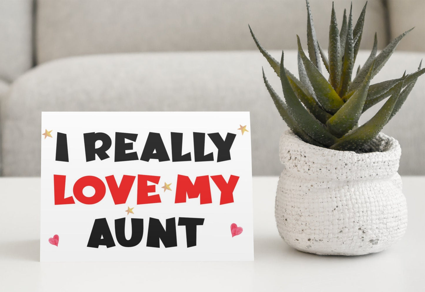 Aunt Birthday Card - I Really Love My Aunt - Nice Cute Fun Novelty Greetings Card
