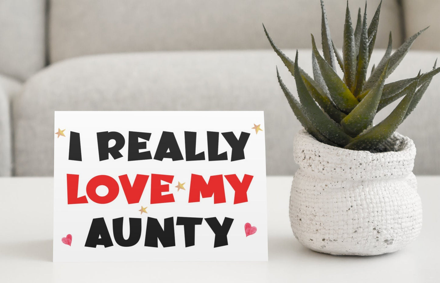 Aunty Birthday Card - I Really Love My Aunty - Nice Cute Novelty Greetings Card