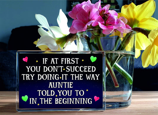 Auntie Fridge Magnet - If At First You Don't Succeed - Novelty Love Gift - Fun Birthday Christmas Present
