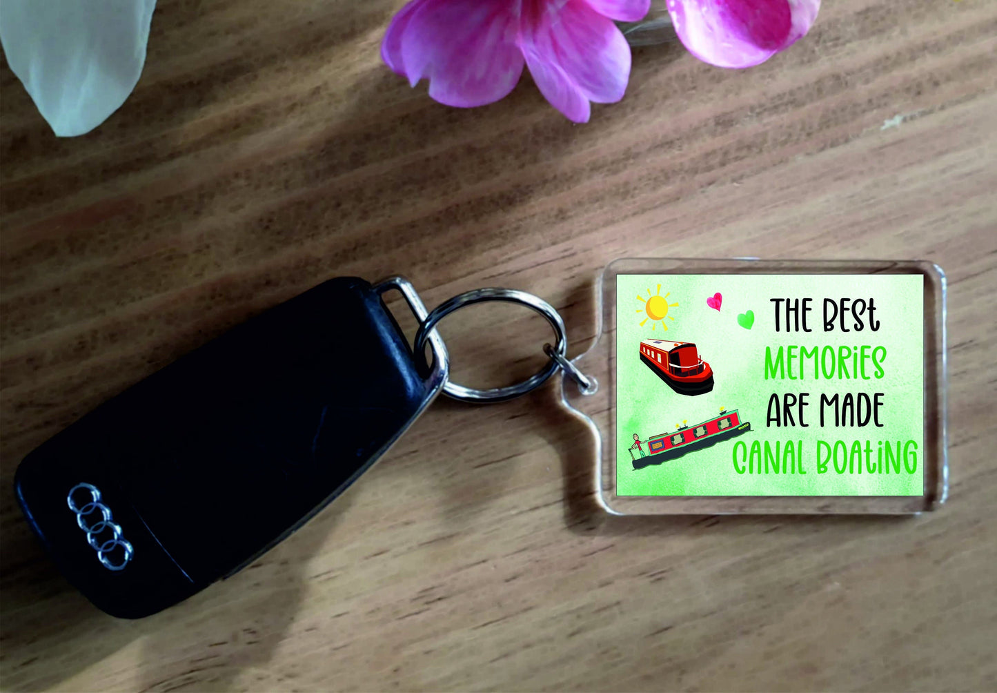 Canal Boat Keyring - The Best Memories Are Made Canal Boating - Fun Cute Novelty Present
