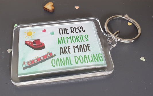 Canal Boat Keyring - The Best Memories Are Made Canal Boating - Fun Cute Novelty Present