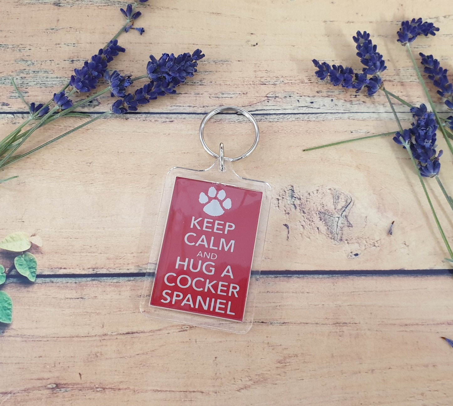 Cocker Spaniel Keyring Gift - Keep Calm And Hug A Cocker Spaniel - Fun Cute Dog Owner Lover Novelty Present