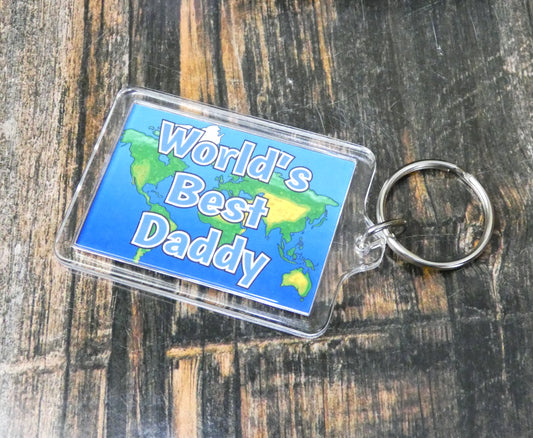 Daddy Keyring Gift - World's Best Daddy - Fun Novelty Christmas Birthday Present